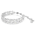 Mesmera bracelet Mixed cuts, White, Rhodium plated